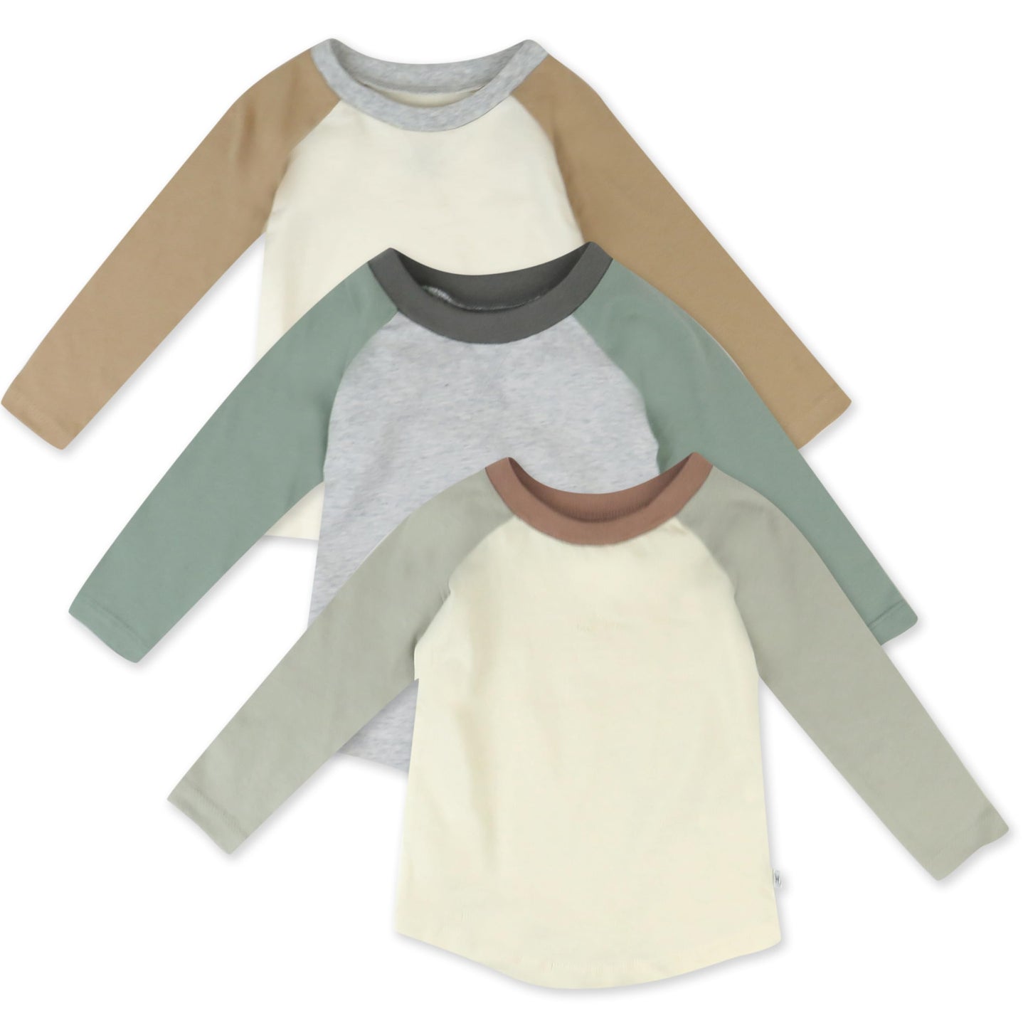 Honestbaby Multipack Long Sleeve T-Shirts Tee 100% Organic Cotton Infant Baby, Toddler, Little Kids Boys, Girls, Unisex, Sandy T