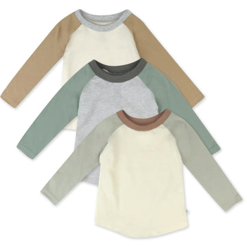 Honestbaby Multipack Long Sleeve T-Shirts Tee 100% Organic Cotton Infant Baby, Toddler, Little Kids Boys, Girls, Unisex, Sandy T