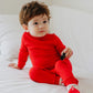 Vaenait Baby Infant Toddler Kids Girls Boys Modal Sleepwear Pajamas 2Pcs Set Rib Knit Red Xs