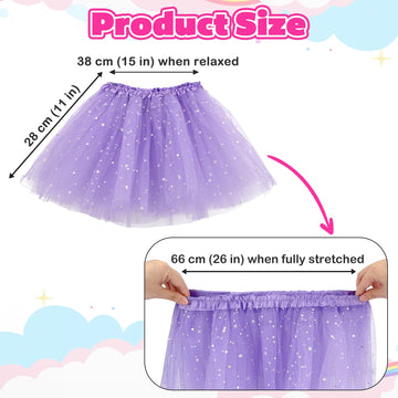 Kilofly 6Pc Girls Ballet Tutu Kids Birthday Princess Party Favor Dress Skirt Set Multicolored