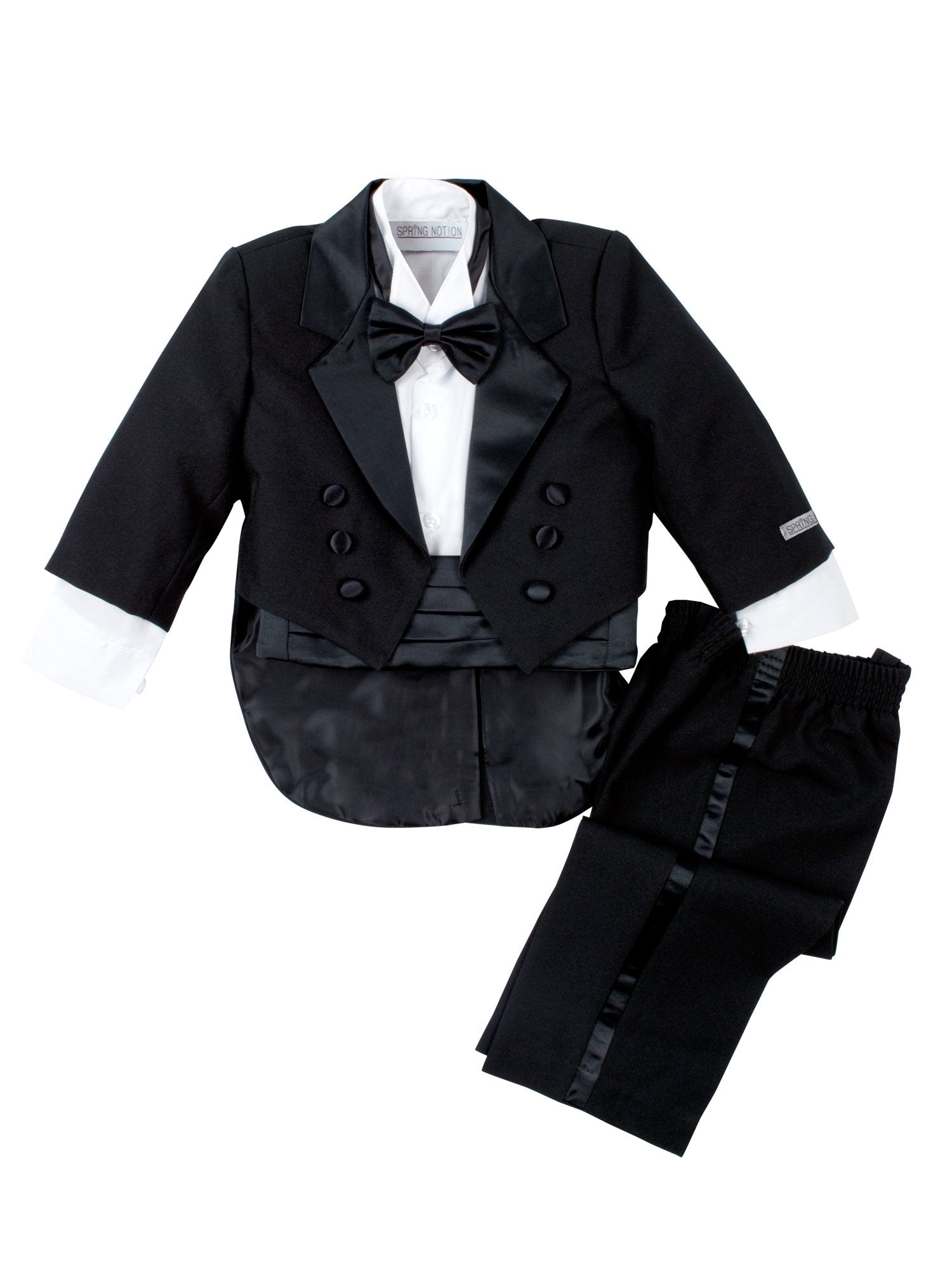 Spring Notion Baby Boys' Black Classic Tuxedo With Tail Large /12-18 Months