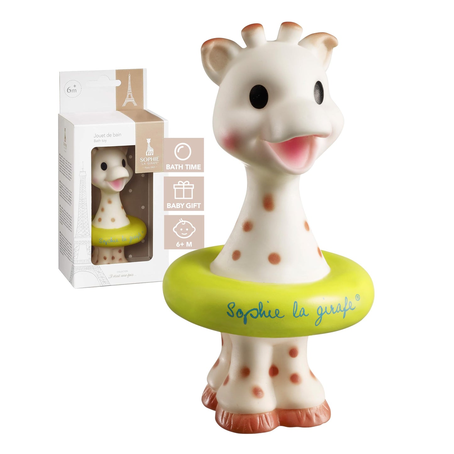 Sophie la girafe | Bath Toy | Colors May Vary (Blue or Yellow) | Fun Toy That Floats & Sprays Water When Pressed