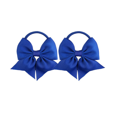Lddcx Hair Tie, Fabric Hair Ties With Bows For Baby Girls, Royal Blue, Small Hair Ties For Toddler Ponytail Holders