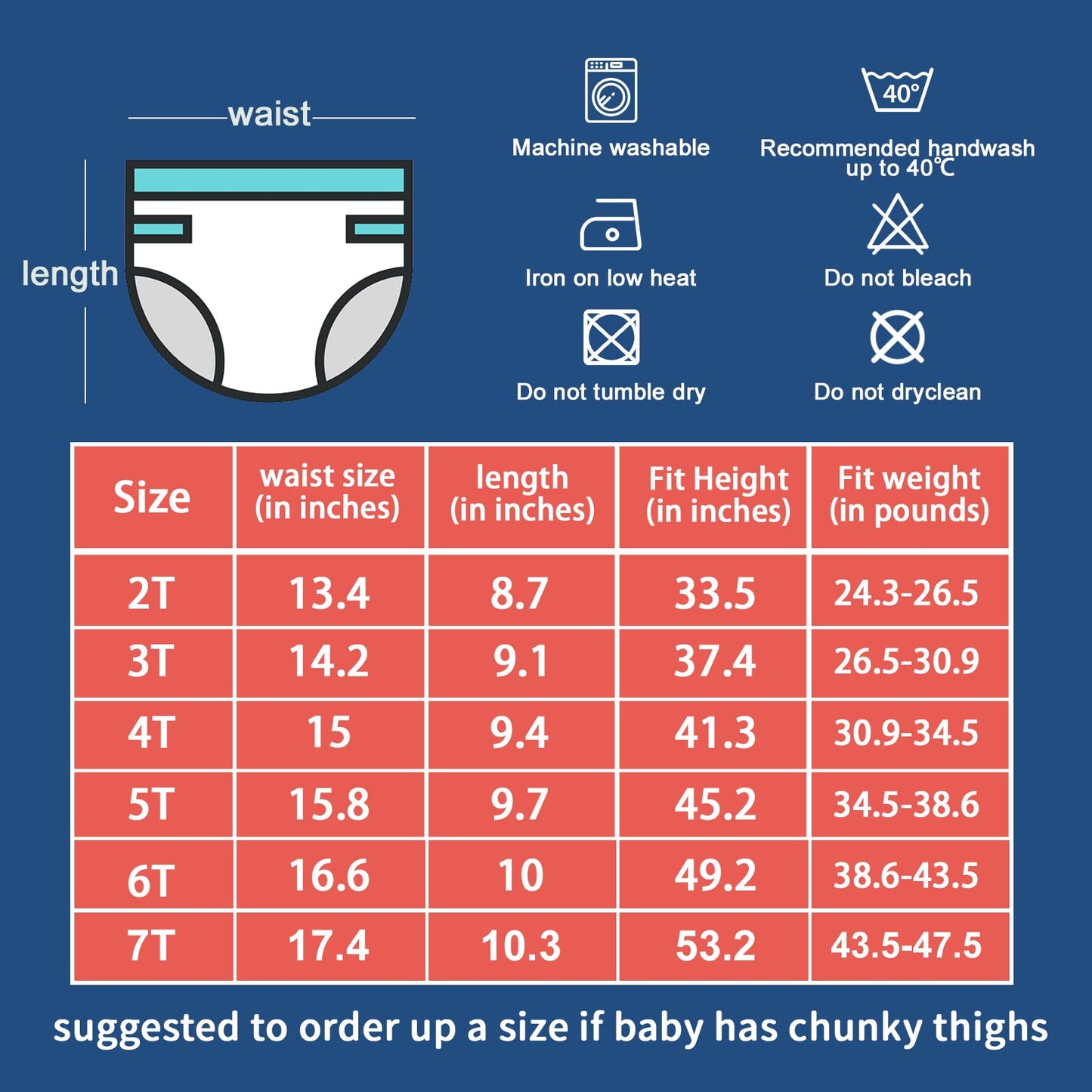 Moomoo Baby Cotton Training Pants Strong Absorbent Toddler Potty Training Underwear For Baby Boy 7T