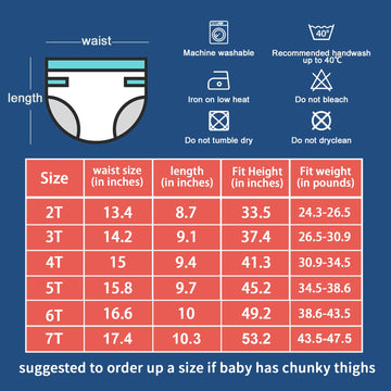 Moomoo Baby Cotton Training Pants Strong Absorbent Toddler Potty Training Underwear For Baby Boy 7T