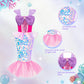 Meland Princess Dress Up For Girls 3-8, Mermaid Dress For Girls With Bag, Dress Up Clothes For Girls Halloween Costume