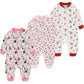 MAMIMAKA Baby Girls One-Piece Footless Romper 2-way Zip Cotton Long-Sleeve Jumsuit, 9-12 Months
