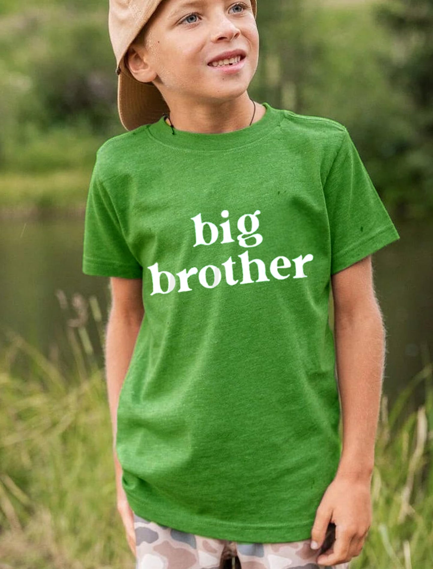 Sanixjoo Big Brother Shirt For Toddler Baby Boy Promoted To Big Brother Announcement T-Shirt Kids Summer Short Sleeve Tees(Green