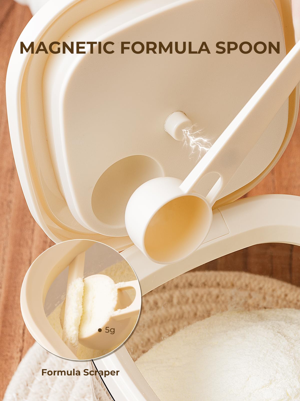 Tourdeus Travel Formula Dispenser, 1200Ml Portable Milk Powder Container Formula Holder, Flip Top Formula Container To Go With M