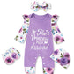 Rcpatern Newborn Baby Girl Romper Ruffle Floral Infant Bell Bottom Clothes Set Cute Baby Girl Outfits 3-6M