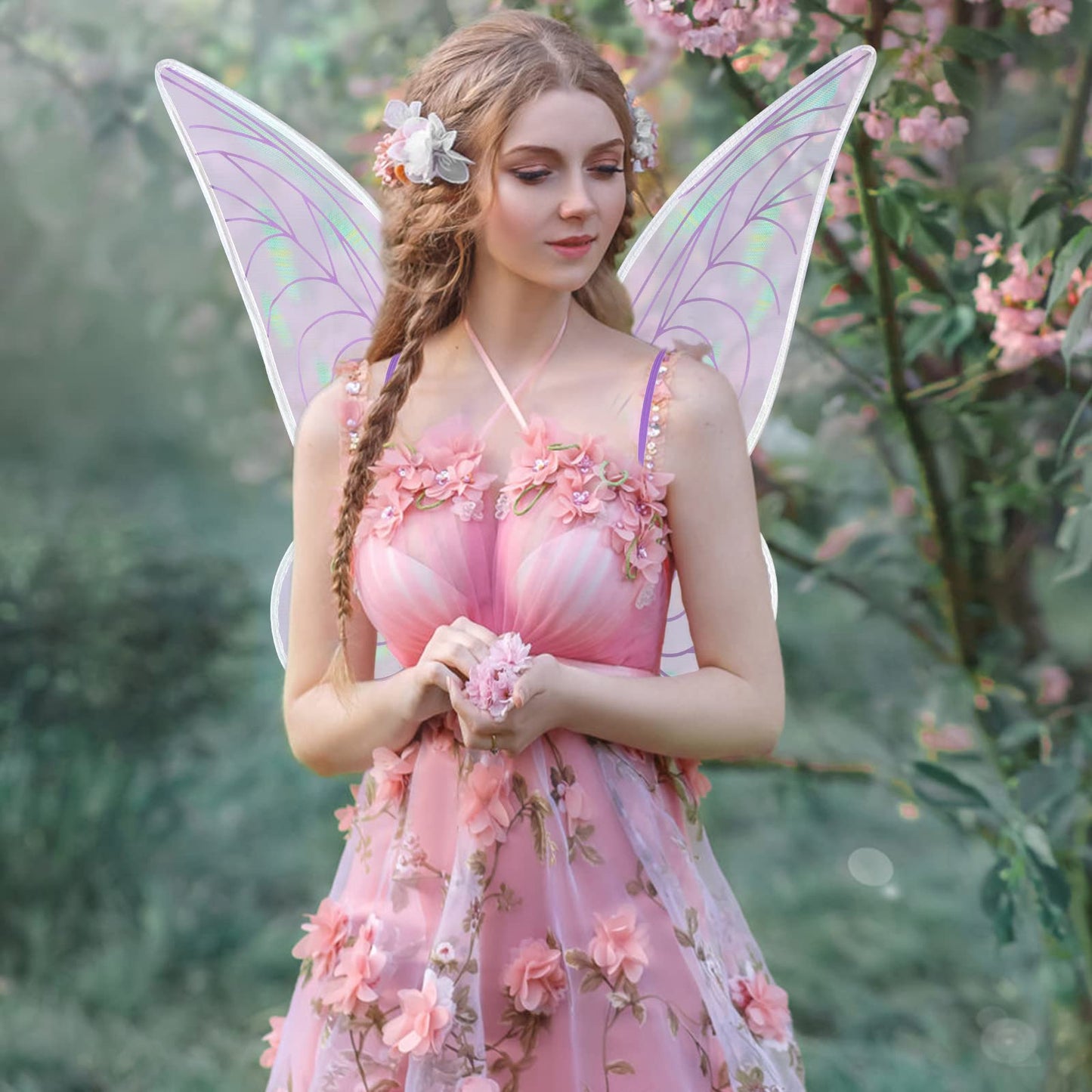 Fairy Wings For Adults,Butterfly Wings For Girls,Angel Wings,Fairy Costume For Women Halloween Dress Up Party Favor (Purple)