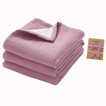 okdiy Muslin Baby Blankets for Girls,100% Cotton Muslin Toddler Blanket,Crib Blanket,Muslin Swaddle Blankets,Soft and Lightweigh