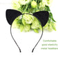 Bonnie Z. Leonardo Black Cat Ears Headband Furry Padded Catwomen Headbands Cat Black-F