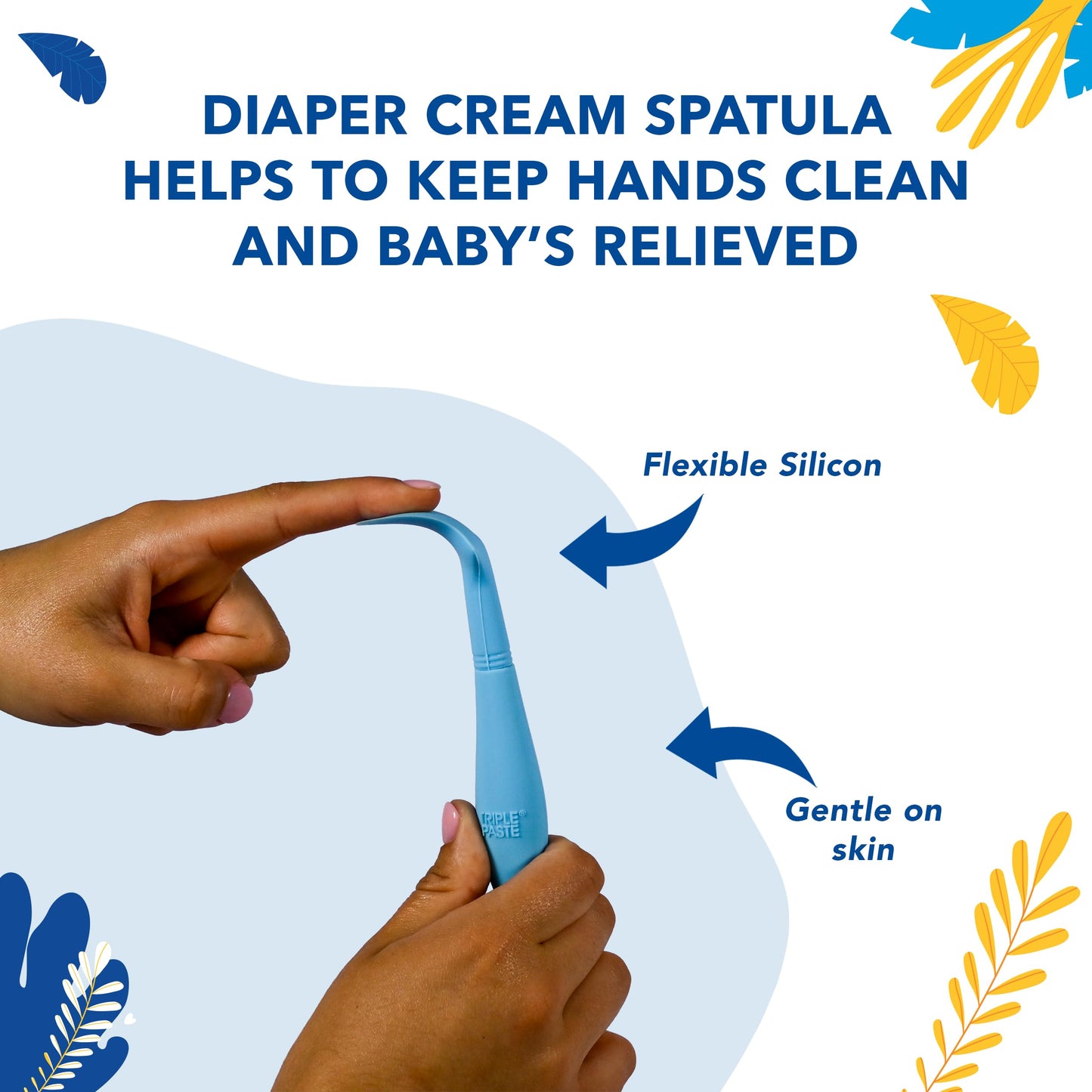 Triple Paste Diaper Rash Cream And Spatula Bundle - 8 Oz Zinc Oxide Ointment And Diaper Cream Spatula Treat, Soothe And Prevent