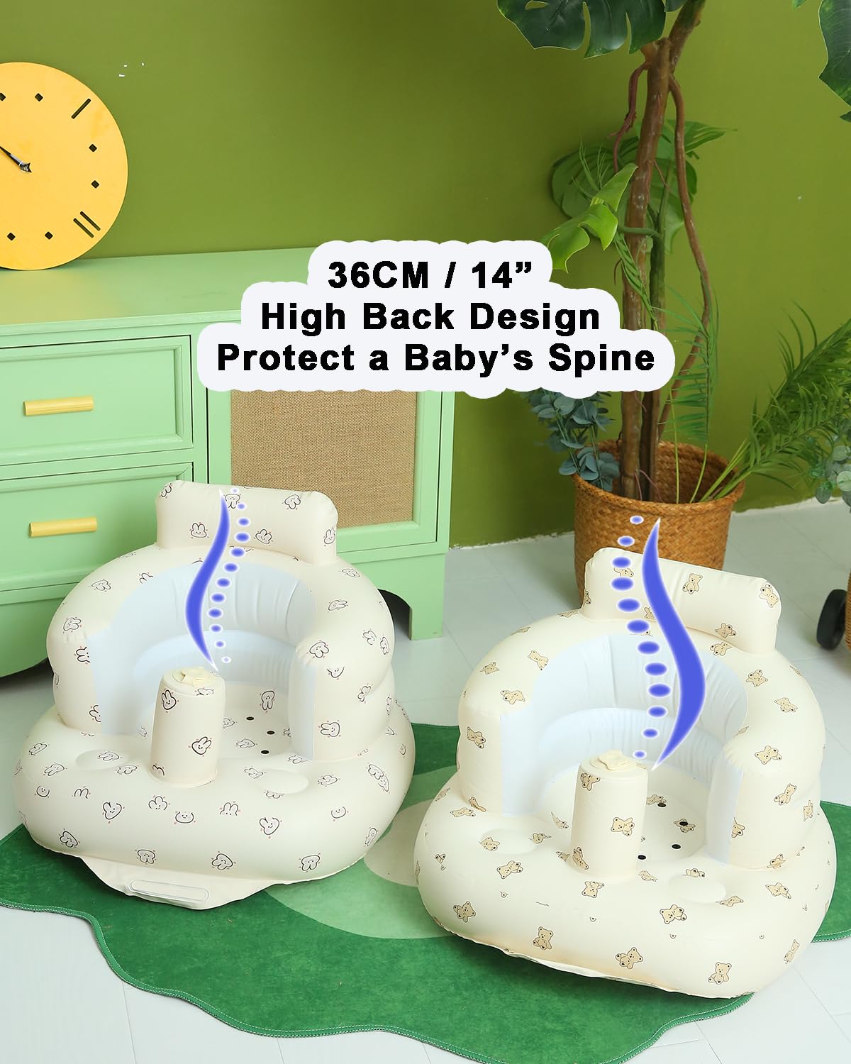 Obbolo Baby Inflatable Seat, Built In Air Pump Baby Chair Seat For Sitting Up 3-36 Months, Toddler Chair For Infant Gift
