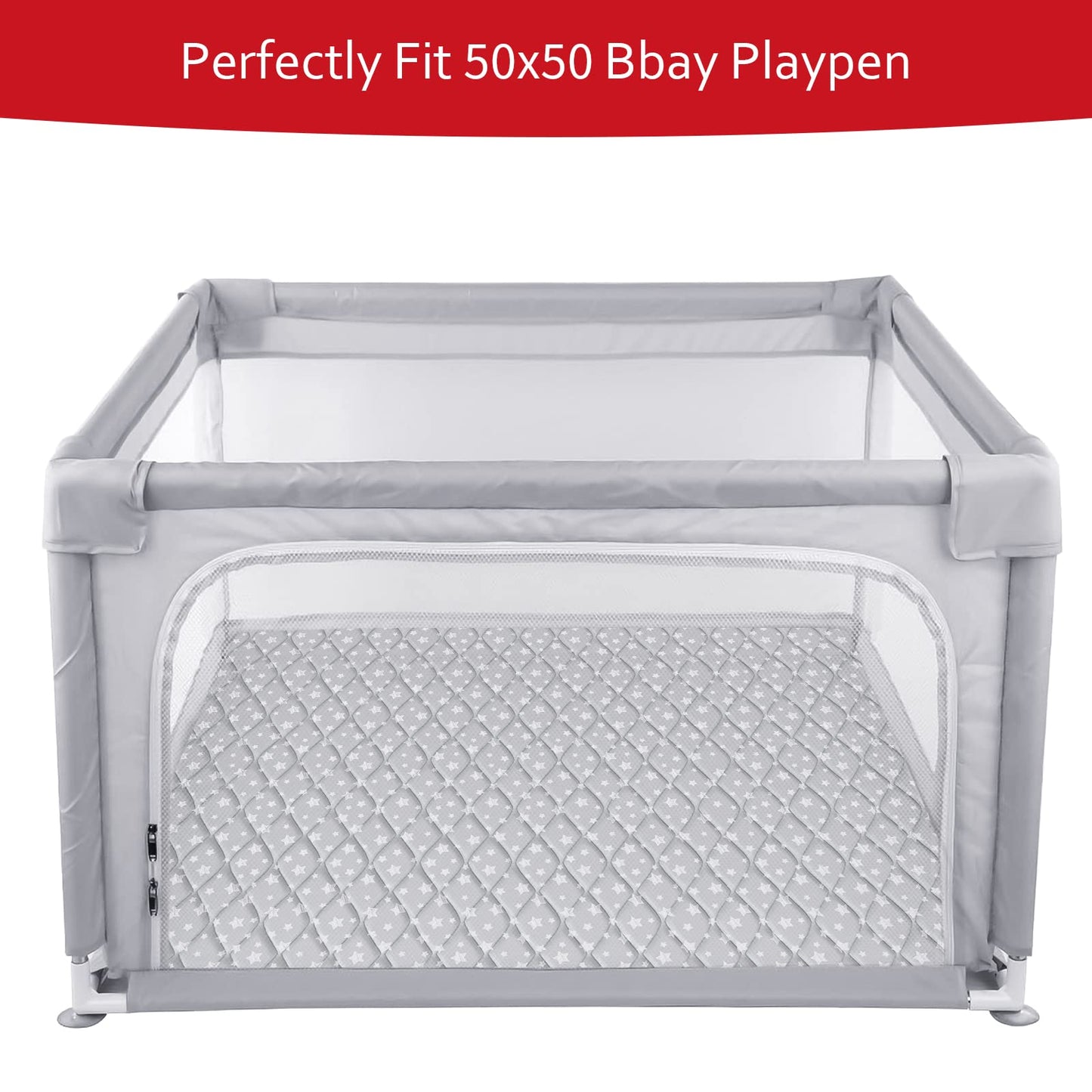 Baby Play Mat 50 ' X 50 ' Fit For Todale Baby Playpen, Premium Foam Mat Non-Slip Cushioned Baby Playpen Mat For Playing, Grey