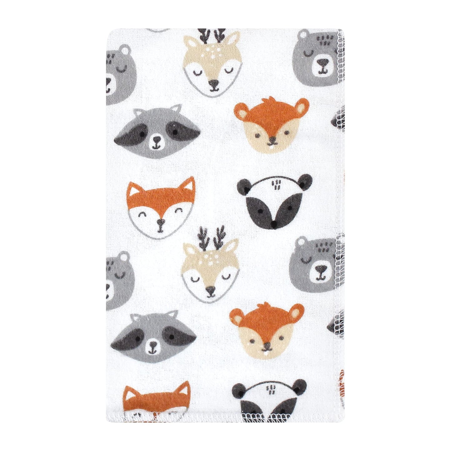 Hudson Baby Unisex Baby Cotton Flannel Burp Cloths, Woodland Faces, One Size