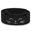 ZLG Black Cat Storage Bin, Shallow Basket for Table Organization, Bathroom Towel Basket, 9.8 x 4 Inches