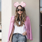 Eisyaa Minnie Ears Headbands, Sequin Mouse Ears With Pink Bow Glitter Party Princess Decoration Cosplay Costume