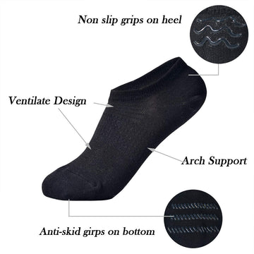 Jormatt 6 Pairs Toddler Little Girls Boys No Show Socks Thin Cotton Soft Anti Slip Low Cut Socks Breathable With Grips, Black S