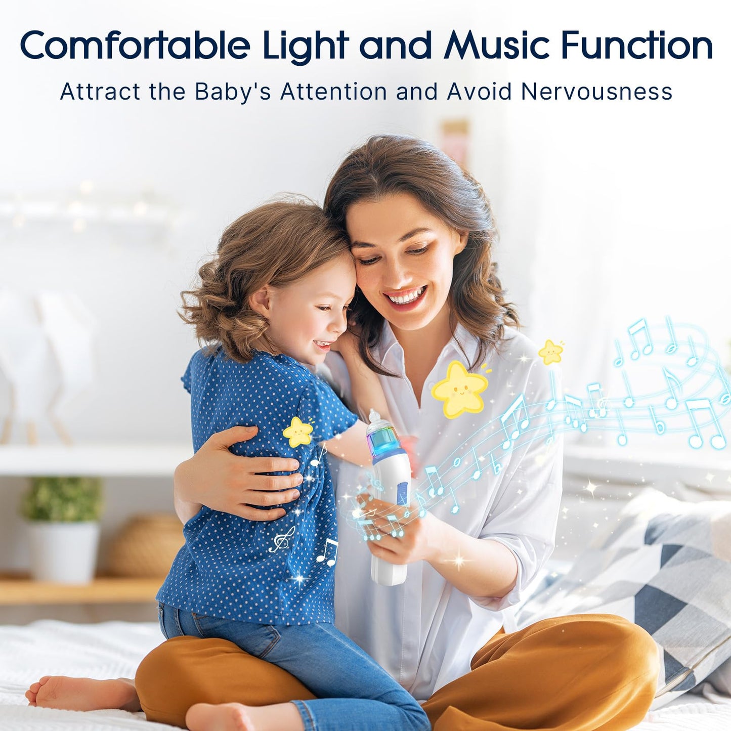 Electric Nasal Aspirator For Baby, Nose Aspirator For Toddlers, Rechargeable Baby Nose Sucker, Nose Cleaner With 3 Silicone Tips