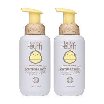 Baby Bum Shampoo & Body Wash | Natural Fragrance | Tear Free Foaming Soap for Sensitive Skin with Nourishing Coconut Oil | 12 Ou