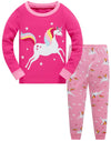 Unicorn Big Girls Long Sleeve Pajamas Sets 100% Cotton Pyjamas Kids Pjs Size 2T(Rainbow Unicorn-6213-8T)