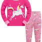 Unicorn Big Girls Long Sleeve Pajamas Sets 100% Cotton Pyjamas Kids Pjs Size 2T(Rainbow Unicorn-6213-5T)