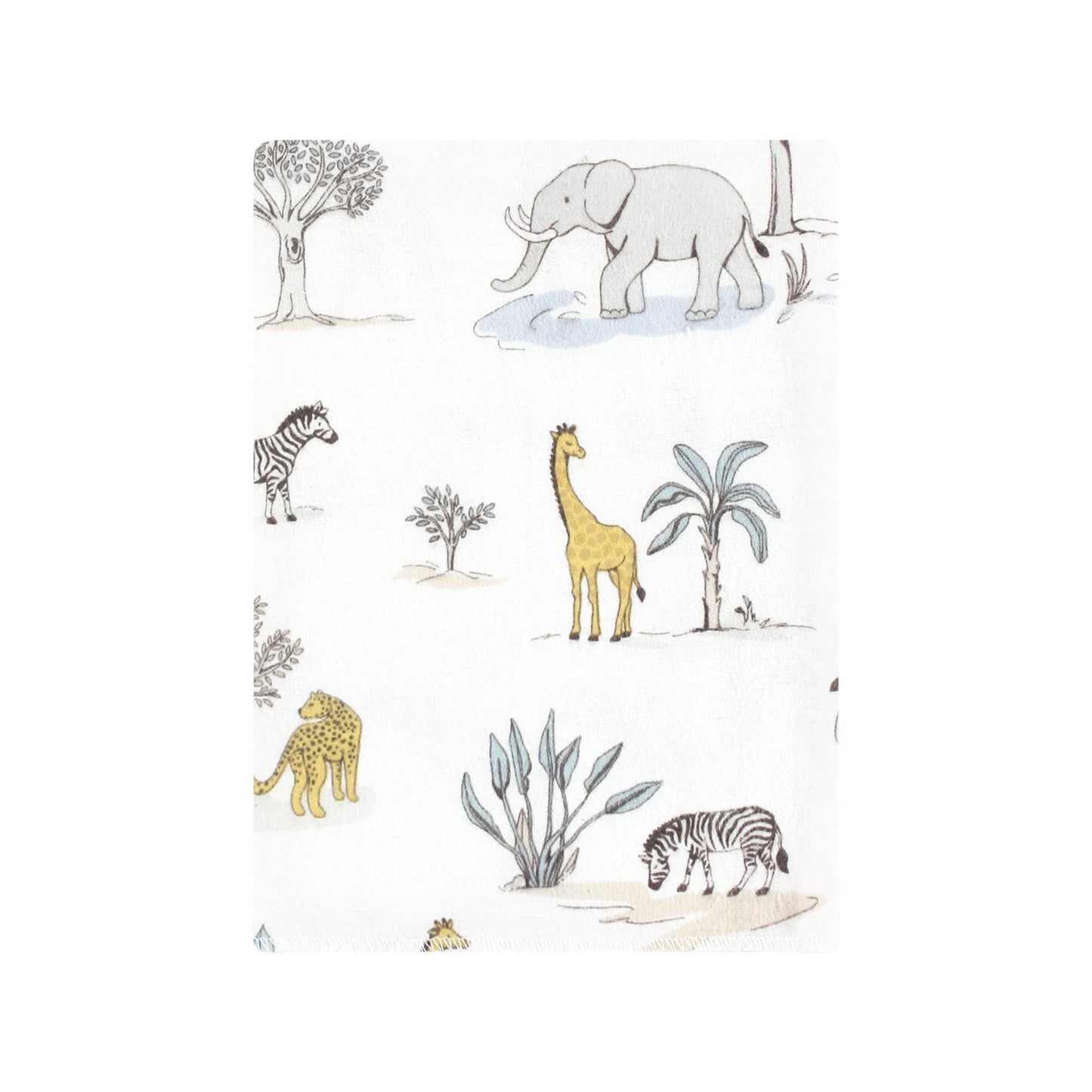 Hudson Baby Unisex Baby Cotton Flannel Burp Cloths Bundle, Boy Safari World, One Size