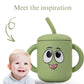 Fumiko Sippy Cups For Toddlers 1-3 - Adorable Personality Designs, Built-In Straw Lock, Easy-Grip Handles, (Starry Green)