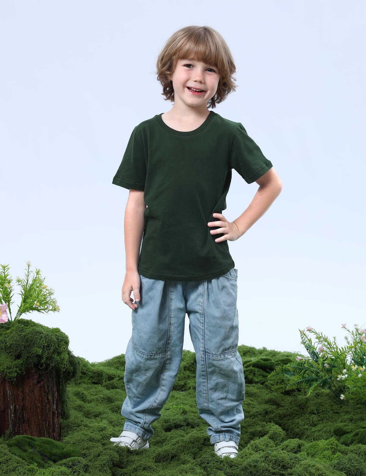 Cosland Green Toddler Shirt Cotton T Shirt, Green, 4T