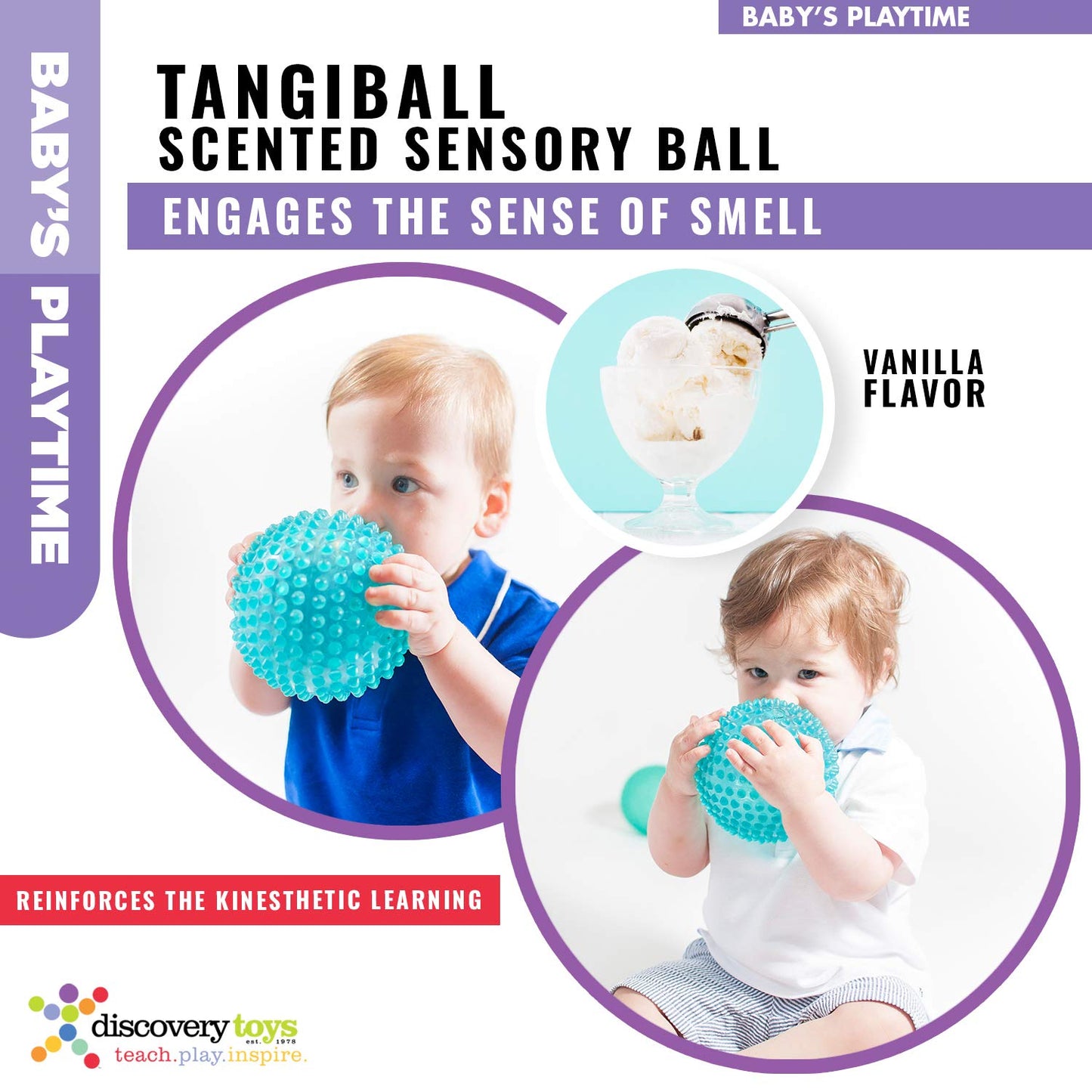 Discovery Toys TANGIBALL Squishy, Squeezy Scented Sensory Ball | Kid-Powered Learning | STEM Toy Early Childhood Development 12