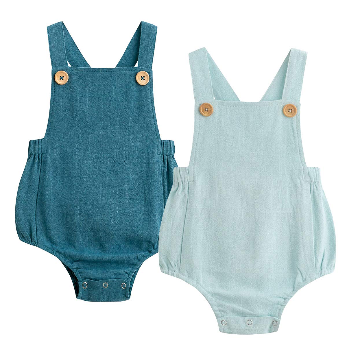 Simplee Kids Unisex Baby Onesie Cute Baby Romper Set Boy Infant Summer Jumpsuits Sleeveless 2-Pack