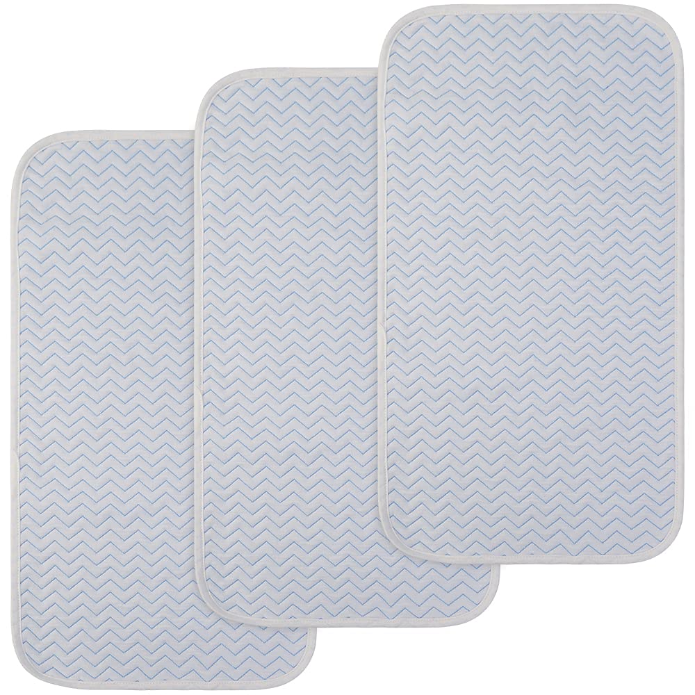 Bluesnail Ultra Soft And Absorbt Quilted Waterproof Changing Pad Liner 3Pk (Blue)