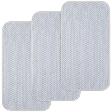 Bluesnail Ultra Soft And Absorbt Quilted Waterproof Changing Pad Liner 3Pk (Blue)