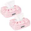 Whiidoom Baby Wipes Cover - Muslin Cotton Wipes Dispenser, Universal Size Fits All Wipes & Tissues, Diaper Pouch for Nursery, Li