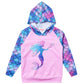 Qpancy Mermaid Sweatshirt Girls Hoodie Fall Spring Outfit Halloween Costume, 4T 5T