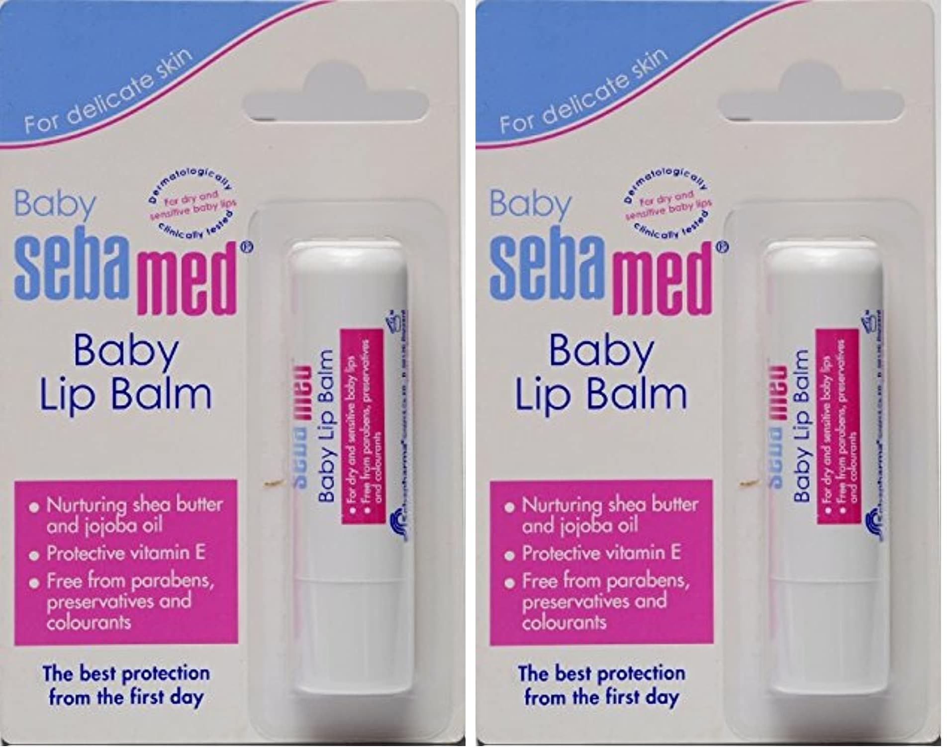 Baby Sebamed Lip Balm|Soft Baby Lips|With Shea Butter, Jojoba Oil & Beeswax|4.8 Gm (Pack Of 2)
