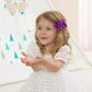 3 Inch Satin Bow For Little Girls - 2 Pcs (Purple)