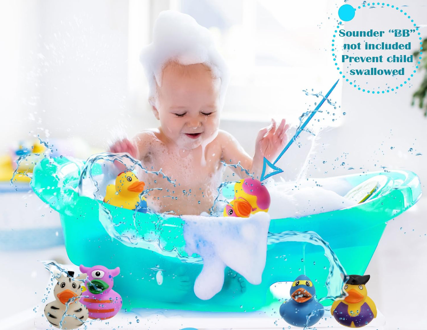Assortment Rubber Duck Toy Duckies for Kids, Bath Birthday Gifts Baby Showers Classroom Incentives, Summer Beach and Pool Activi