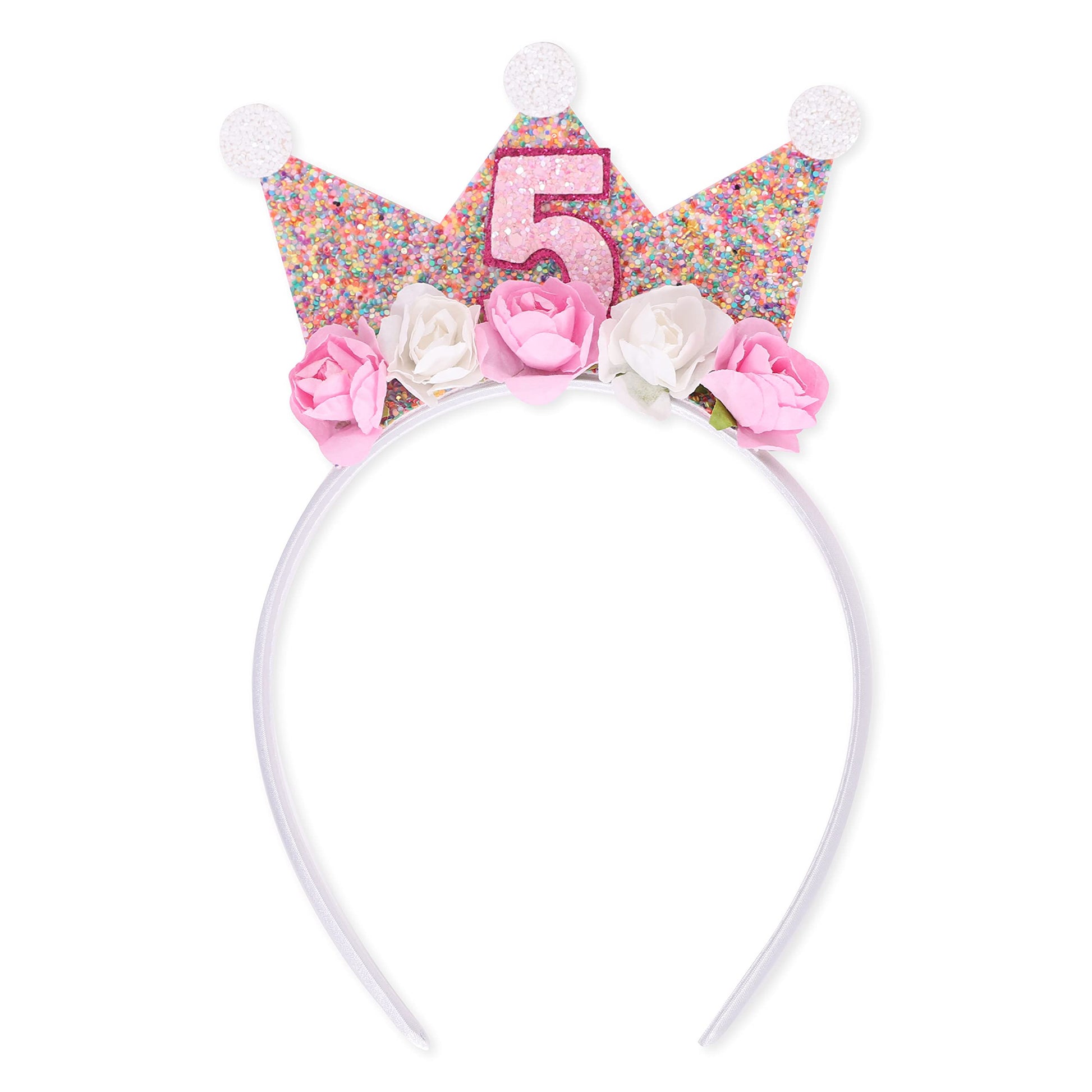 Birthday Crown Headbands For Toddlers Girls - 2Nd To 6Th Birthday Crown, Princess Crown For Girls, Princess Tiara, Flower Crown