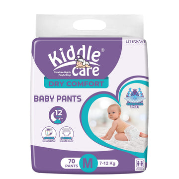 Kiddle Care Dry Comfort Baby Diaper Pants Advanced Soft Baby Pants Diaper | Medium (M) | Pack Of 1 | 70 Pieces | 712 Kg | Up To
