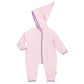 Zutano Cozie Fleece Baby One-Piece Elf Romper With Hood, Baby Pink, 6M
