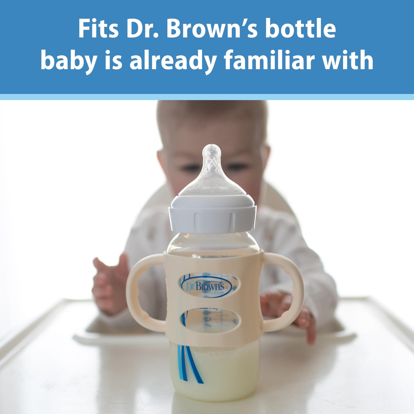 Dr. Brown'S Milestones 100% Silicone Baby Bottle Handles, Wide-Neck, Removable Easy-Grip Transitional Sippy Cup Handles, Black,