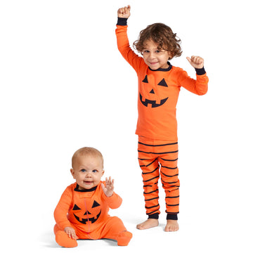 The Children'S Place Baby Toddler, Halloween Pajamas, Cotton, Pumpkin One Piece, 0-3 Months
