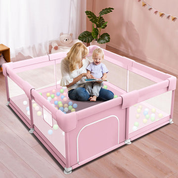 Hiaksedt Baby Playpen For Babies And Toddlers Baby Fence Baby Play Yards For Indoor & Outdoor With Breathable Mesh Anti-Fall (Pi
