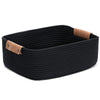 CHICVITA Black Storage Baskets for Organizing, Gift Basket for Toys,Woven Baskets for Storage, Decorative Basket for Living Room