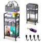 JRANBRJS 2IN1 Baby Diaper Caddy Organizer-3 Tier Rolling Storage Cart with Dividers - Bedside Diaper Caddy Cart for Baby Nursery