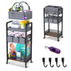 JRANBRJS 2IN1 Baby Diaper Caddy Organizer-3 Tier Rolling Storage Cart with Dividers - Bedside Diaper Caddy Cart for Baby Nursery
