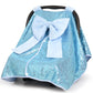 Baby Carseat Canopy Cover with Bow for Girls Boys with Bow Stroller and Cart Cover Carseat Nursing Cover Newborn Gift (Blue)